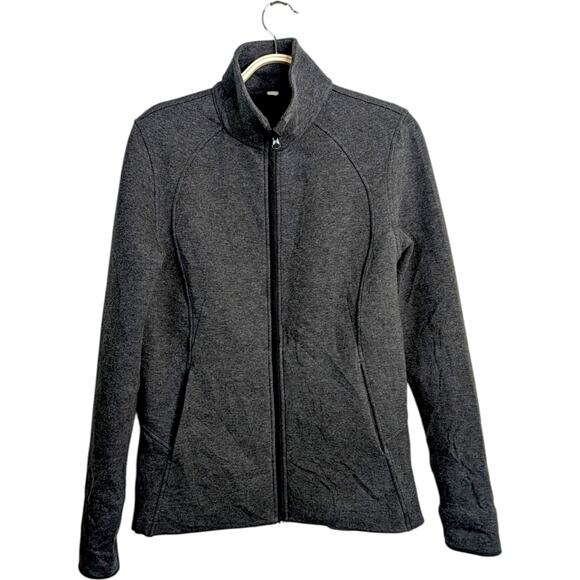 Lululemon Insculpt Scuba Jacket 10 Heathered Charcoal Gray Full Zip Athletic - Picture 10 of 10